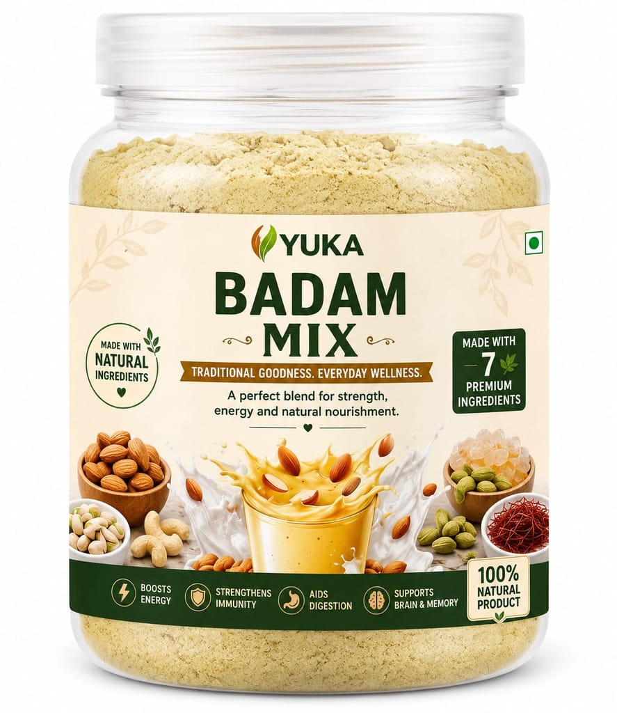YUKA Badam Mix 100g | Almond, Pistachio & Cashew Health Drink Mix