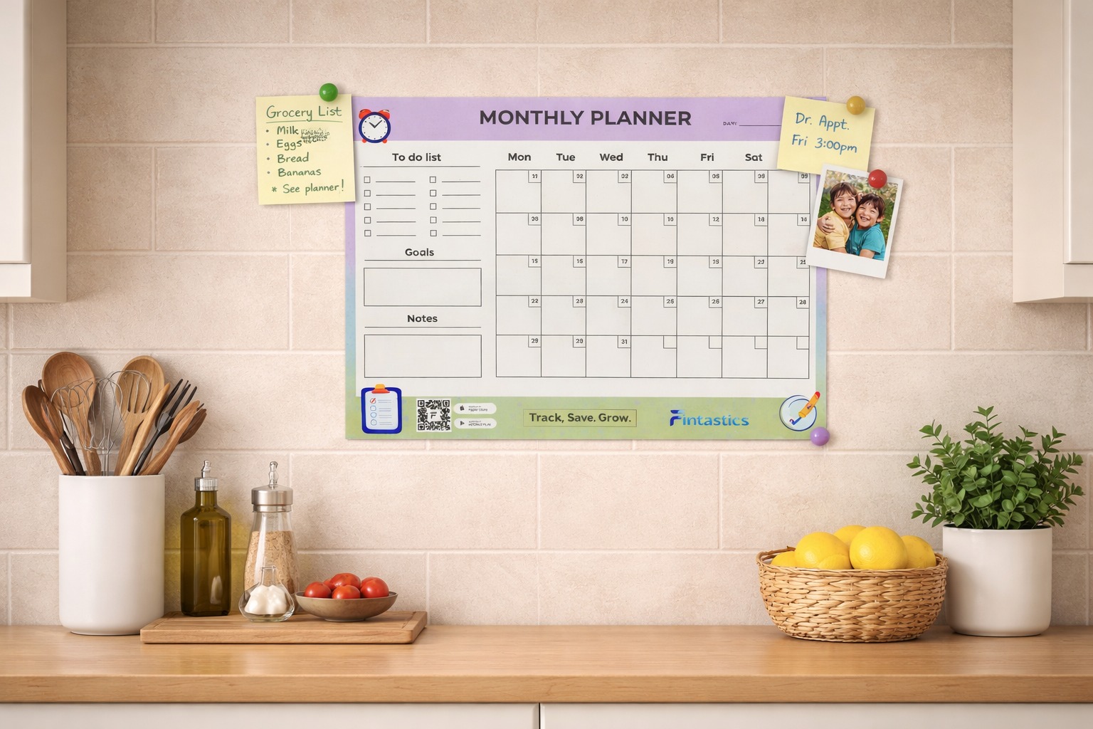 Fintastics Magnetic Monthly Sheet Planner view 2