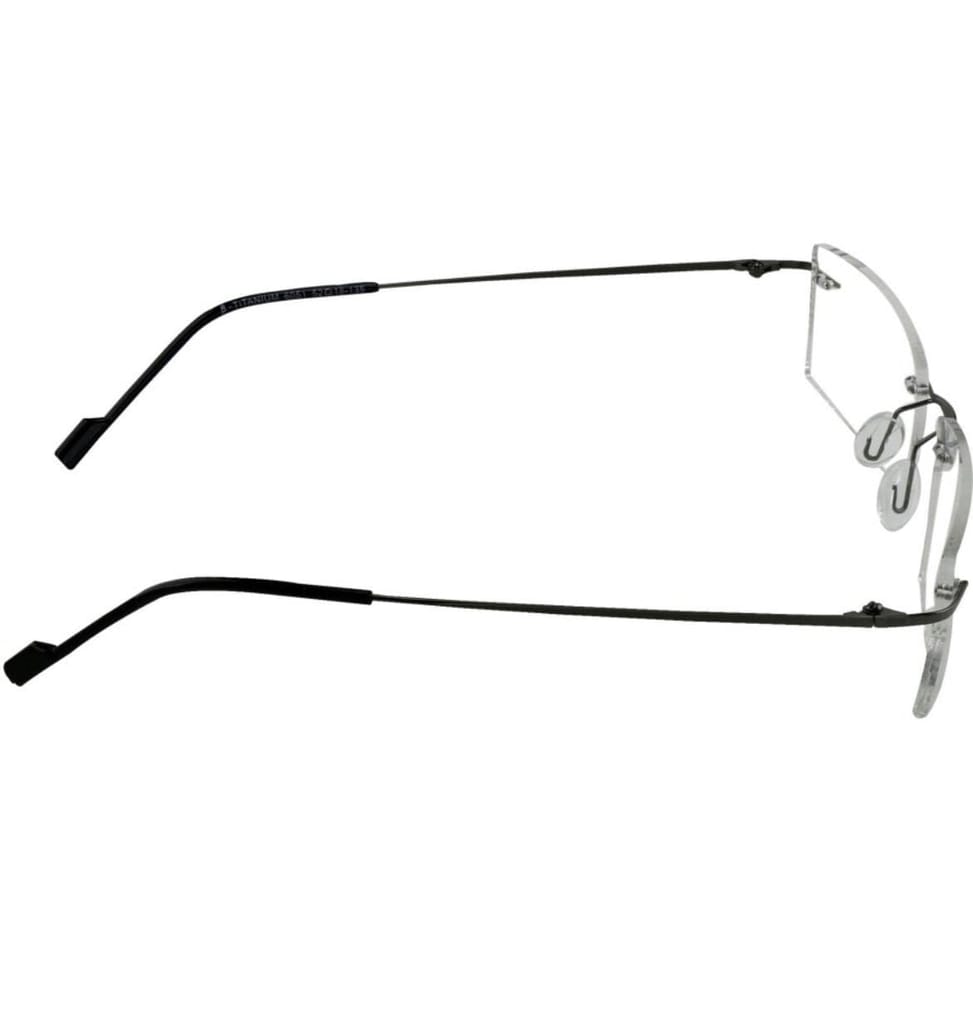 Jodykoes Premium Rimless Anti Glare Rectangle Frame Spectacle Eyeglasses Eyewear (Black) view 2