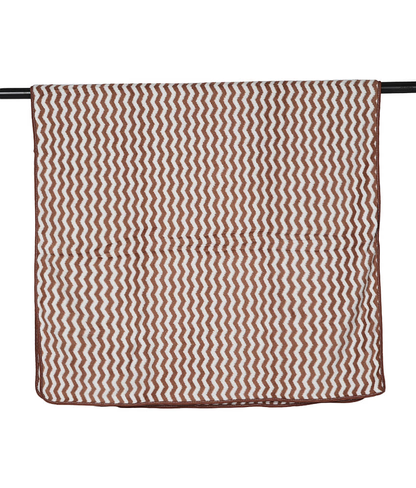 STYLE SHOES Cotton Blend Striped 325 -GSM Bath Towel ( Pack of 1 ) - Brown view 2