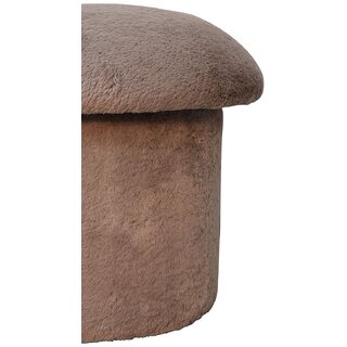 Mocha Faux Fur Mushroom Footstool view 2