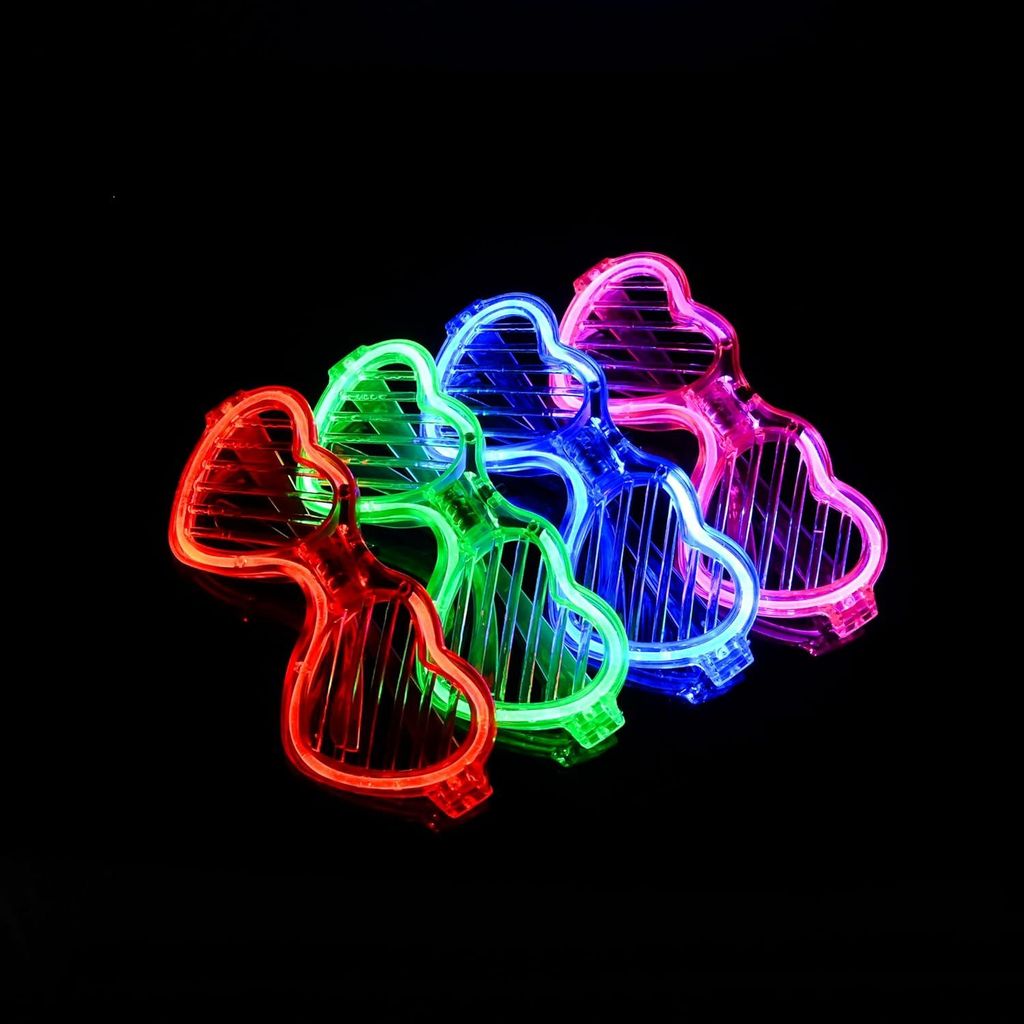 Heart Shaped Light up Glasses Favor Glow Unisex Glowing for Boys & Girls view 2