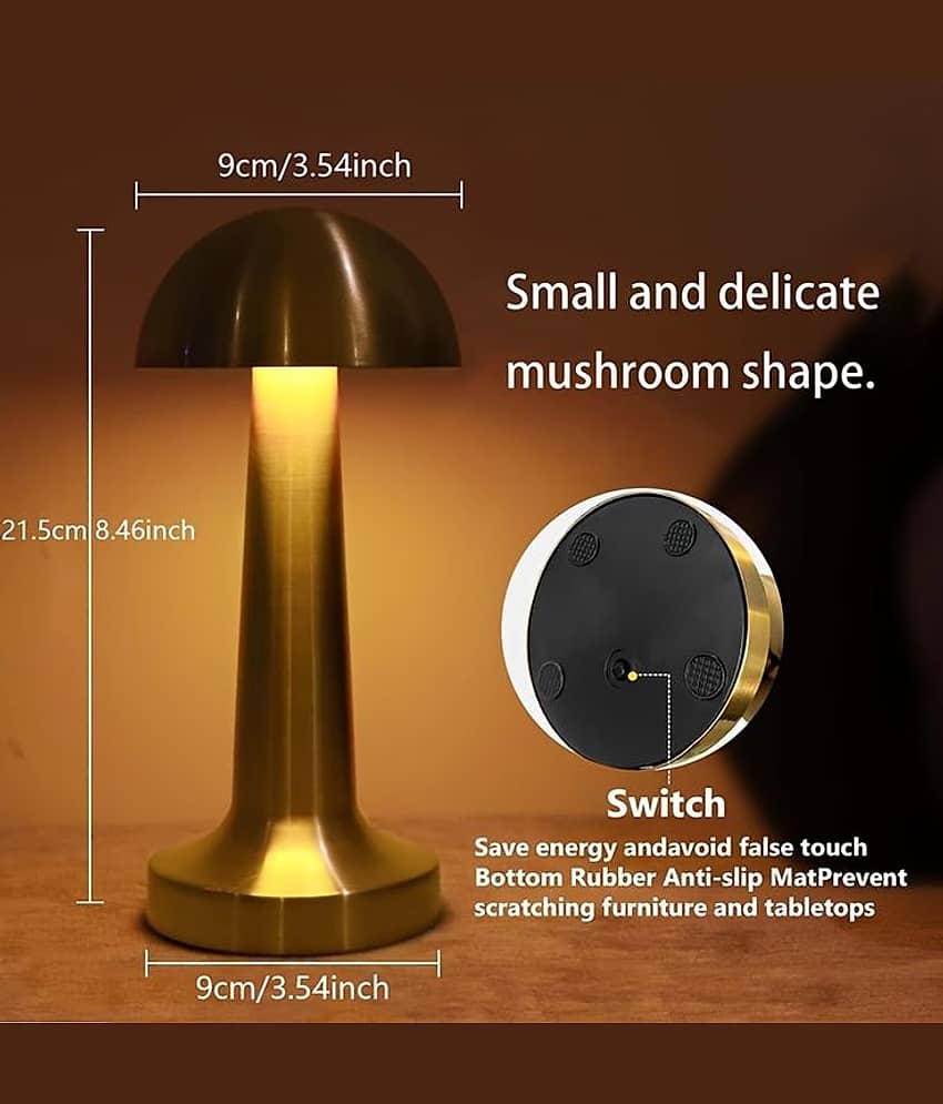 Savvy Bucket Gold Bedside Table Lamp ( Pack of 1 ) view 2