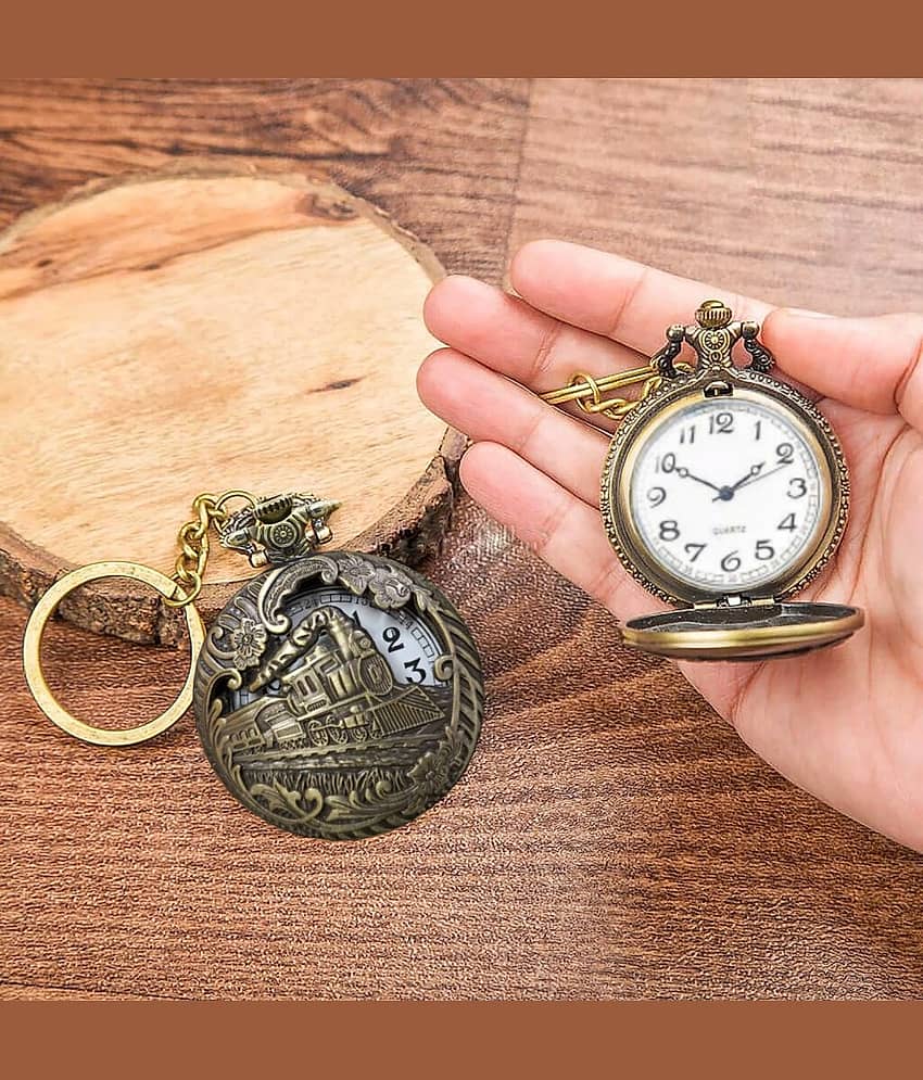 Gala Time Antique Engine Theme Pocket Watch Keychain For Travelers,Kid,Teen,Men Women Gift Keychain ( Pack of 1 ) view 2