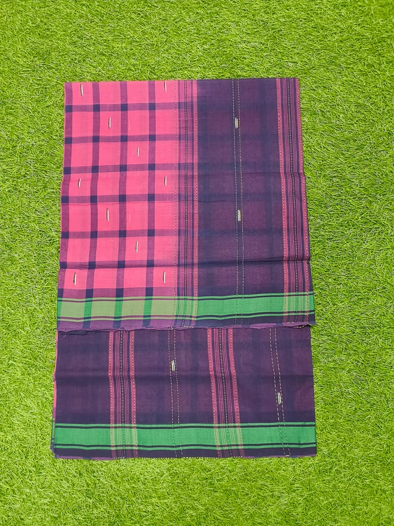 MORI HANDLOOMS COTTON CHECK SAREE view 2
