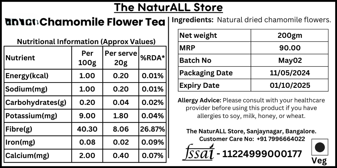 NutriEarth Chamomile Whole Flower Tea 50 Gms view 2