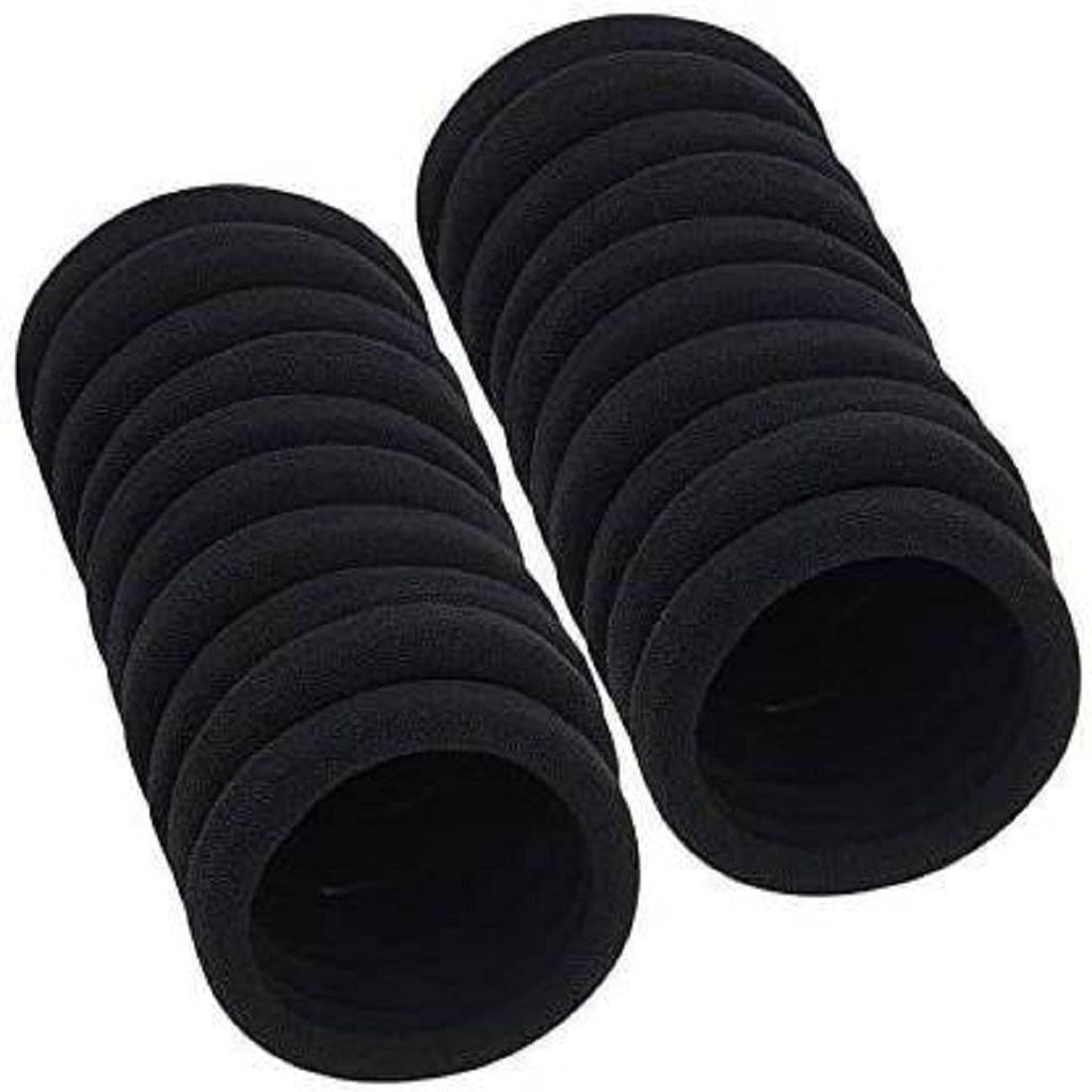 Thick Elastic Hair Black Rubber Band (Black)
