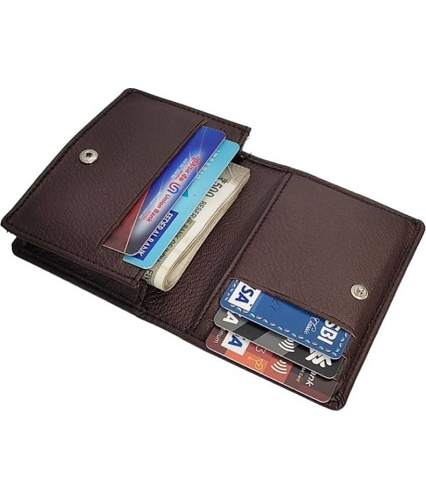 HIDEFLIX Faux Leather Solid Men's Money Clipper With 6 Slots For Card ( Brown , Pack of 1 ) view 2