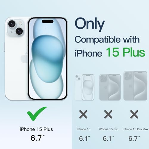 PLUGTECH TPU Designed for iPhone 15 Plus Luxury Electroplating Case [Magnetic MagSafe] [Integrated Lens Protection] Back Cover Case for iPhone 15 Plus (Silver) view 2