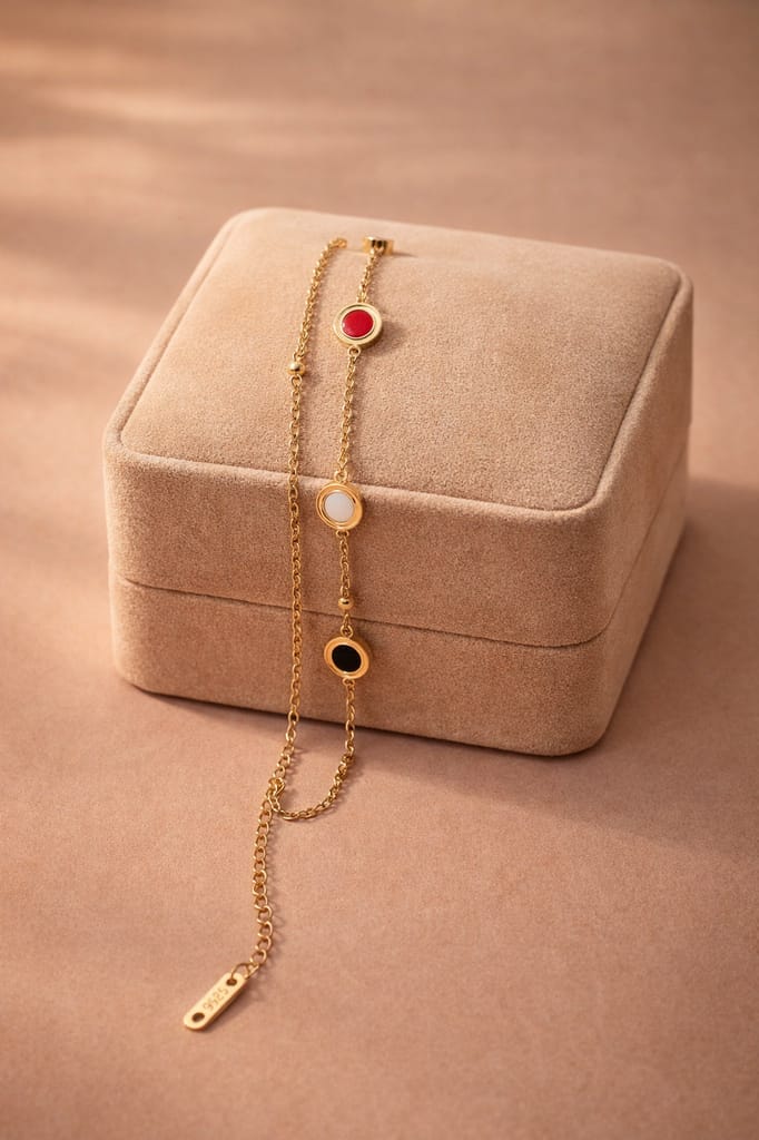 Dimplora Tricolor Enamel Elegance Bracelet