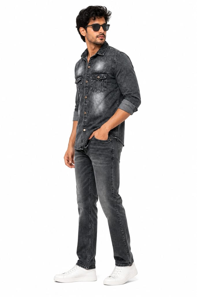 Premium Quality Jeans Shirts | Jeans Made of 100% Cotton Fabric | Long Durable |Fashionable, Stylish, Comfortable & Skin Friendly | Suitable Wear for Mild & Dense Winter, Rainy, Autumn | view 2