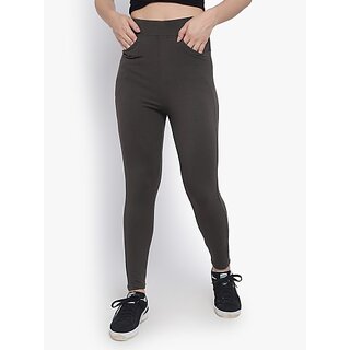 SHE PURE LUXURY WEAR Dark Green Jegging (Solid) view 2