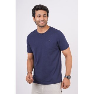Redline Mens Black Solid 100% Cotton Round Neck T-Shirt view 2