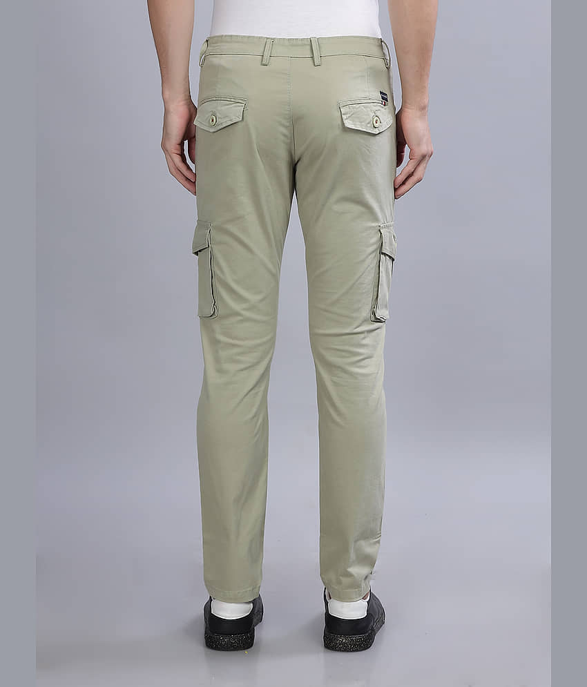 Paul Street Slim Flat Men's Cargos - Olive Green ( Pack of 1 ) view 2