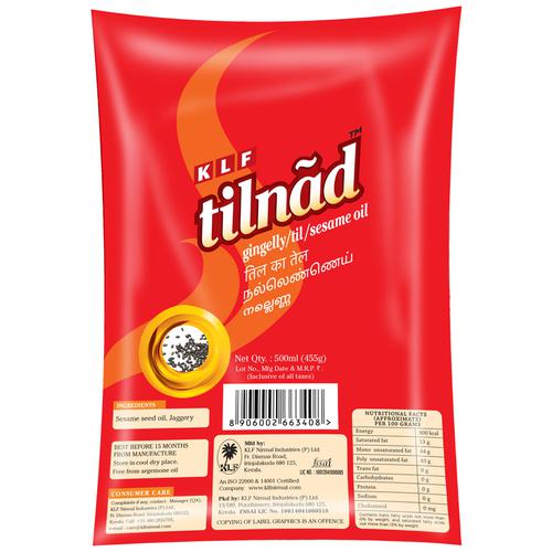 KLF Tilnad 100% Pure Gingelly Oil, 500 ml Pouch view 2