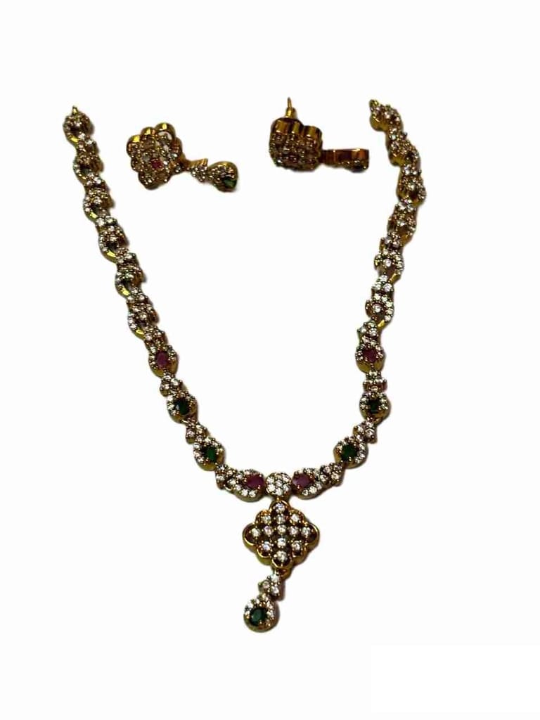 Traditional Indian Gold Plated Kempu Necklace Set With Earrings For Women view 2