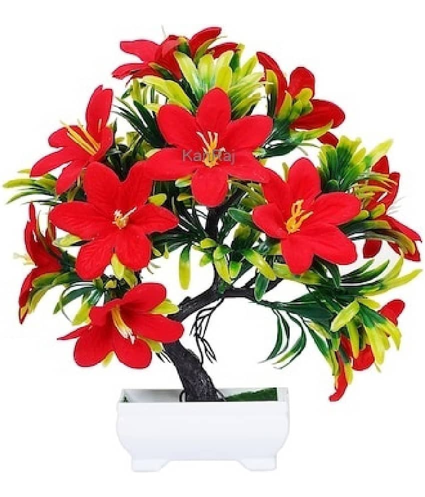 KanRaj - Red Lily Artificial Flower ( Pack of 1 )