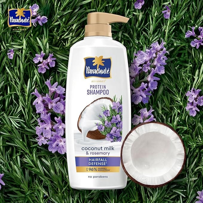 Parachute Advansed Protein Shampoo with Coconut Milk & Rosemary | Up to 96% Hair Fall Reduction & up to 23X Hair Fall Control | For Men & Women | 1.2L (Pack of 2) view 2