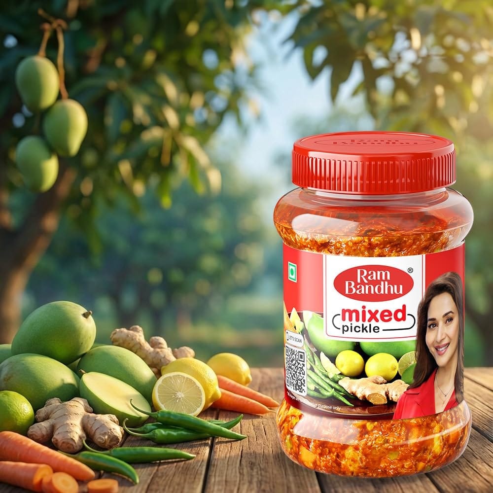 Ram Bandhu Mixed Pickle | Ready to Eat | 200gm | Pack of 2 | Hand-Picked Ingredients | Mixed Pickle delivers traditional Indian flavours with a perfect blend of spices that enhances every meal view 2