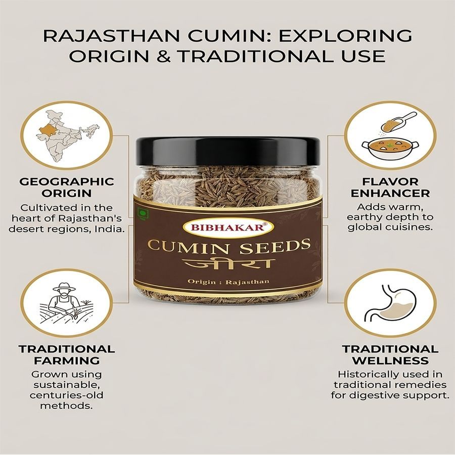 Whole Cumin Seeds (Jeera) 250g – Authentic Rajasthan Sourced – Bold & Earthy All-Natural Whole Spice for Tacos, Curries, and Grilling | Bibhakar Spices - 250 gm - One pack view 2