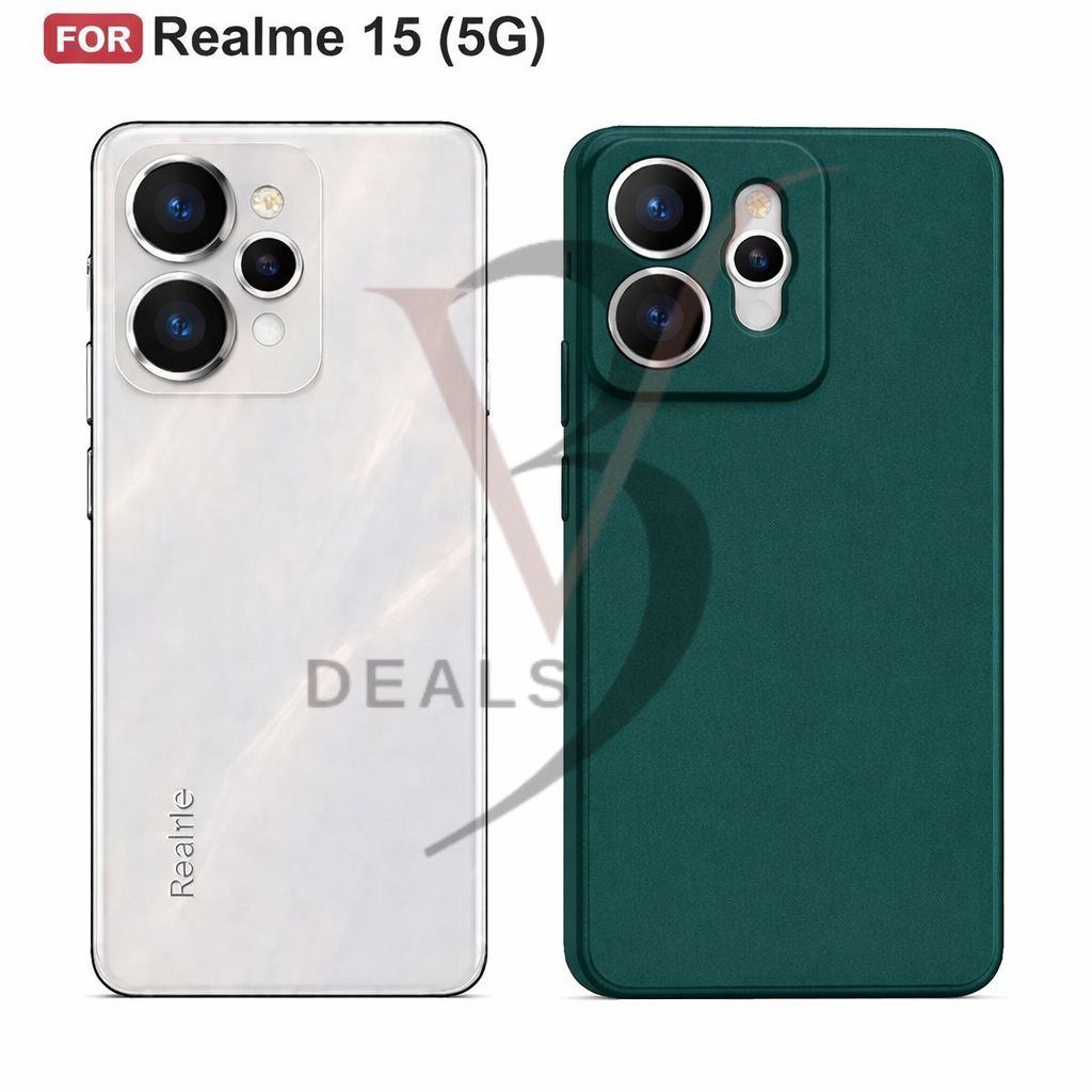 V3Deals Silicone Sand Blast Back Cover Compatible for Realme 15 5G, Raised Camera Bump Protection, Slim Lightweight Design with Velvet Fabric Lining | Silicone Shockproof | Matte Grip Case view 2