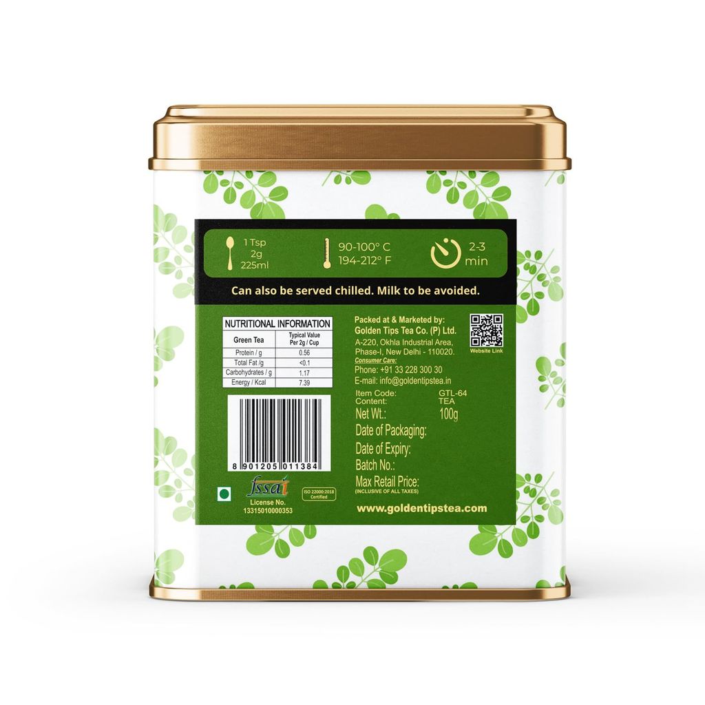 Golden Tips Whole Leaf Tea Sourced from Potent Potpourri Moringa Green Tea Teabags, Refreshing & Aromatic, Rich in Antioxidants, (200 Gram, 100 cups) view 2