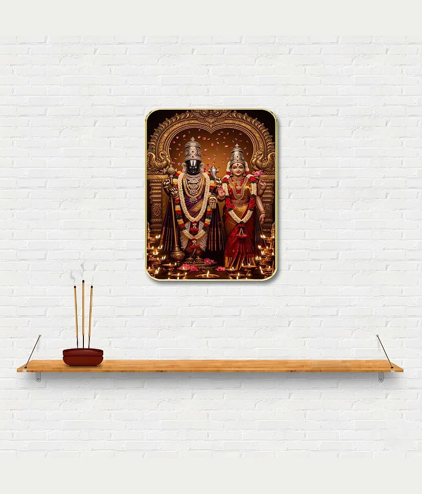 Livin'luxe Lord Venkateswara Lakshmi MDF Wall Art with Table Top Stand & Wall Hanging Hole view 2