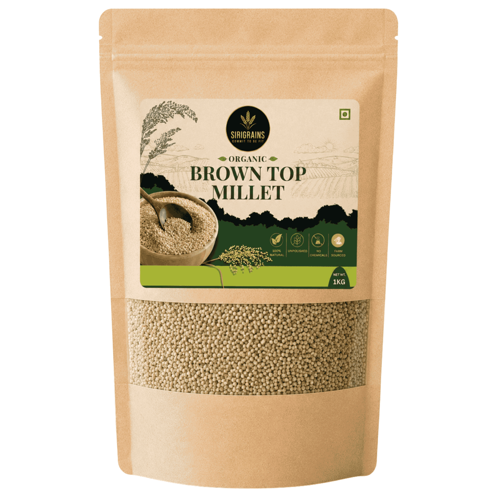 SiriGrains Premium Browntop Millet 1kg | Whole Unpolished Millet (Hari Kangni, Korale, Andu Korralu) | Rare Traditional Indian Millet