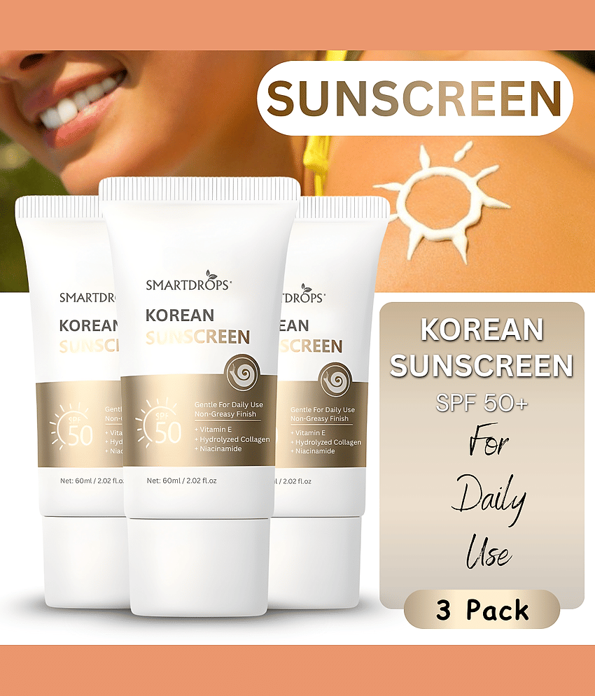 Smartdrops SPF 50 Sunscreen Lotion For All Skin Type ( Pack of 3 )