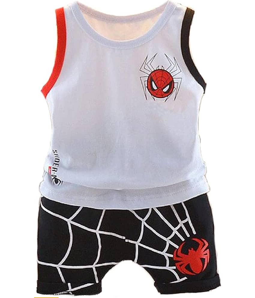 ODIMENT Pack of 1 Baby Boys Cotton T-Shirt & Shorts Set ( White ) view 2