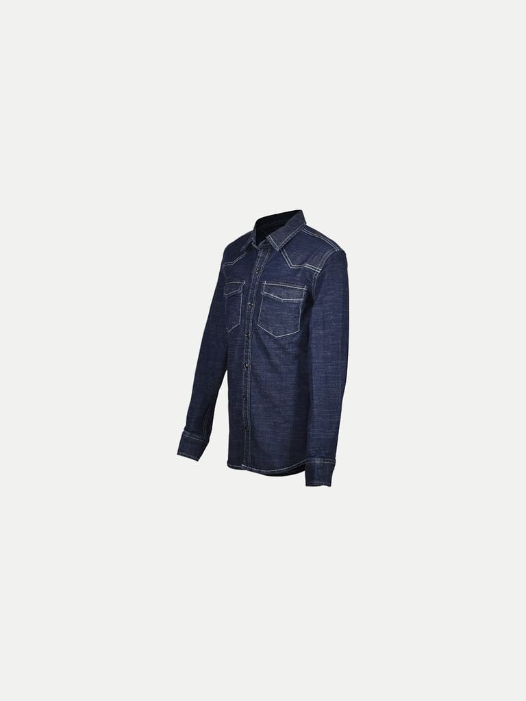 Women Denim Blue Shirt view 2