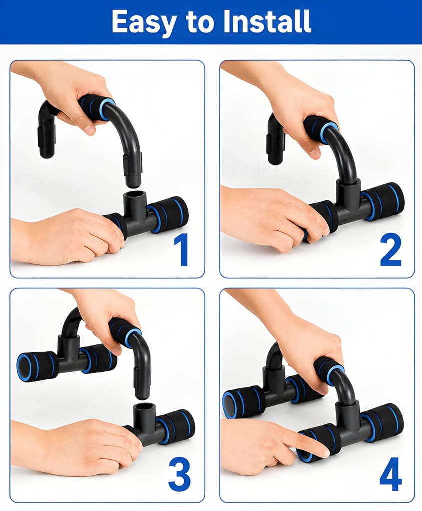 Push Up Bar Stand Set with Soft Foam Grip | Heavy Duty Non-Slip Push-Up Handles for Chest, Shoulder, Triceps, Core Strength Training, Home Gym & Fitness Workout (Original) view 2
