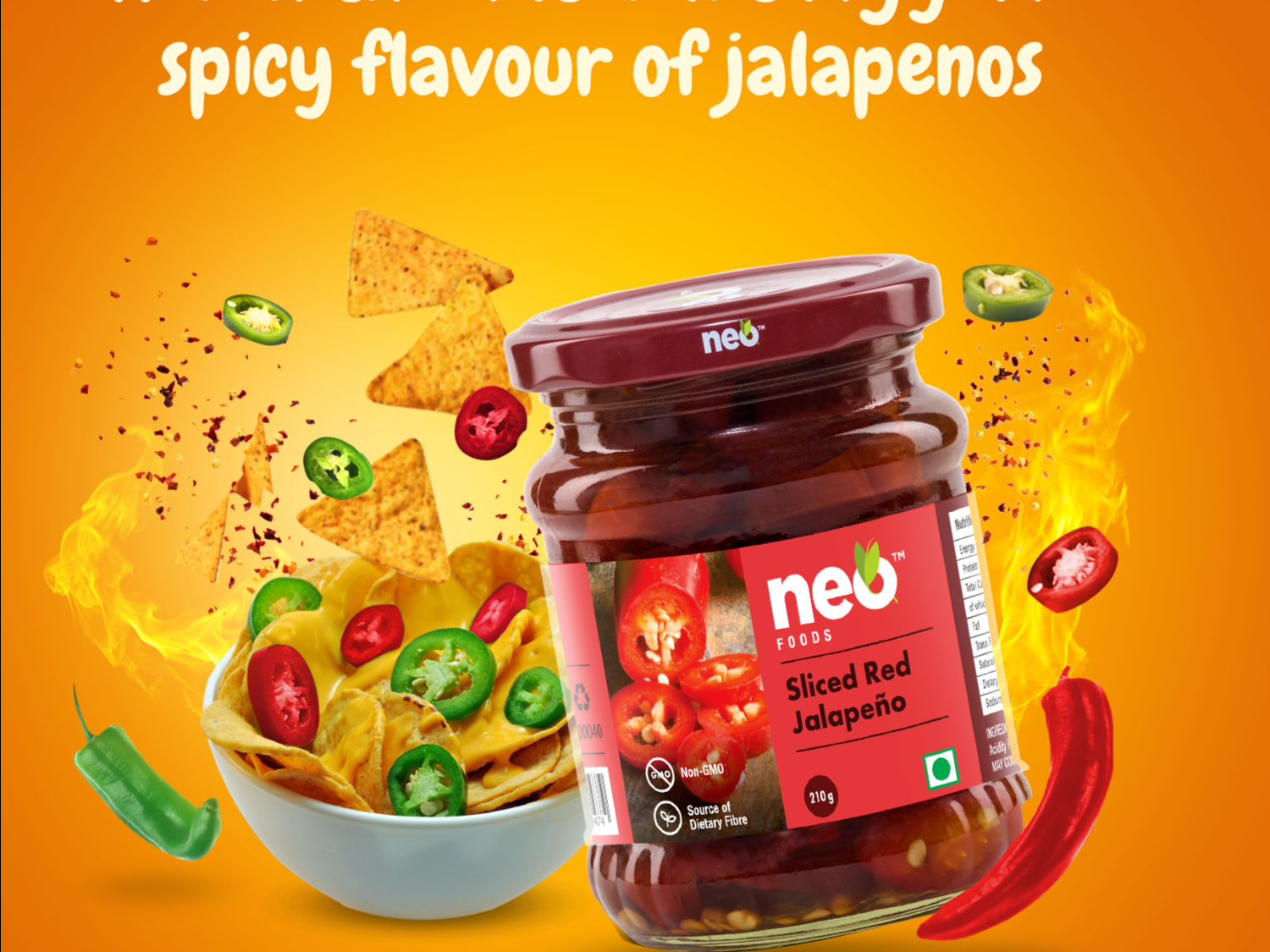 Neo Foods Sliced Red Jalapeno 210g view 2