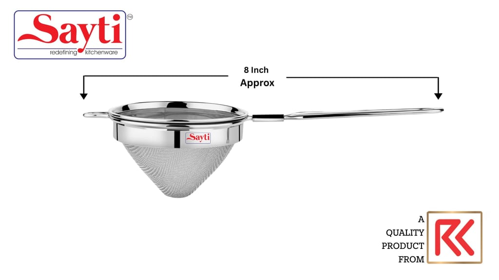 RK Sayti Stainless Steel Conical Strainer, 304 Grade Single Mesh, Premium Polish, Small, Pack of 2 view 2