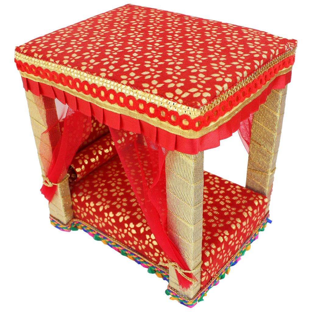 Wooden Bed for Laddu Gopal Ji, Size 6*8*8 inch (0-3 No) view 2