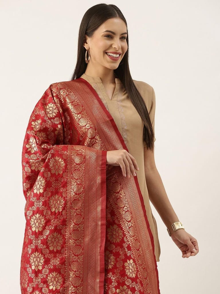 Women's Fancy Woven Banarasi Silk Dupatta view 2