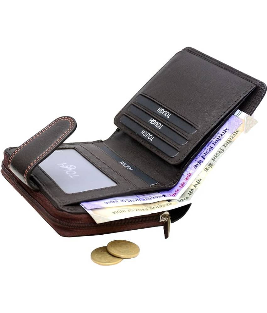Tough Leather Brown Women's Bi Fold Wallet ( Pack of 1 ) view 2