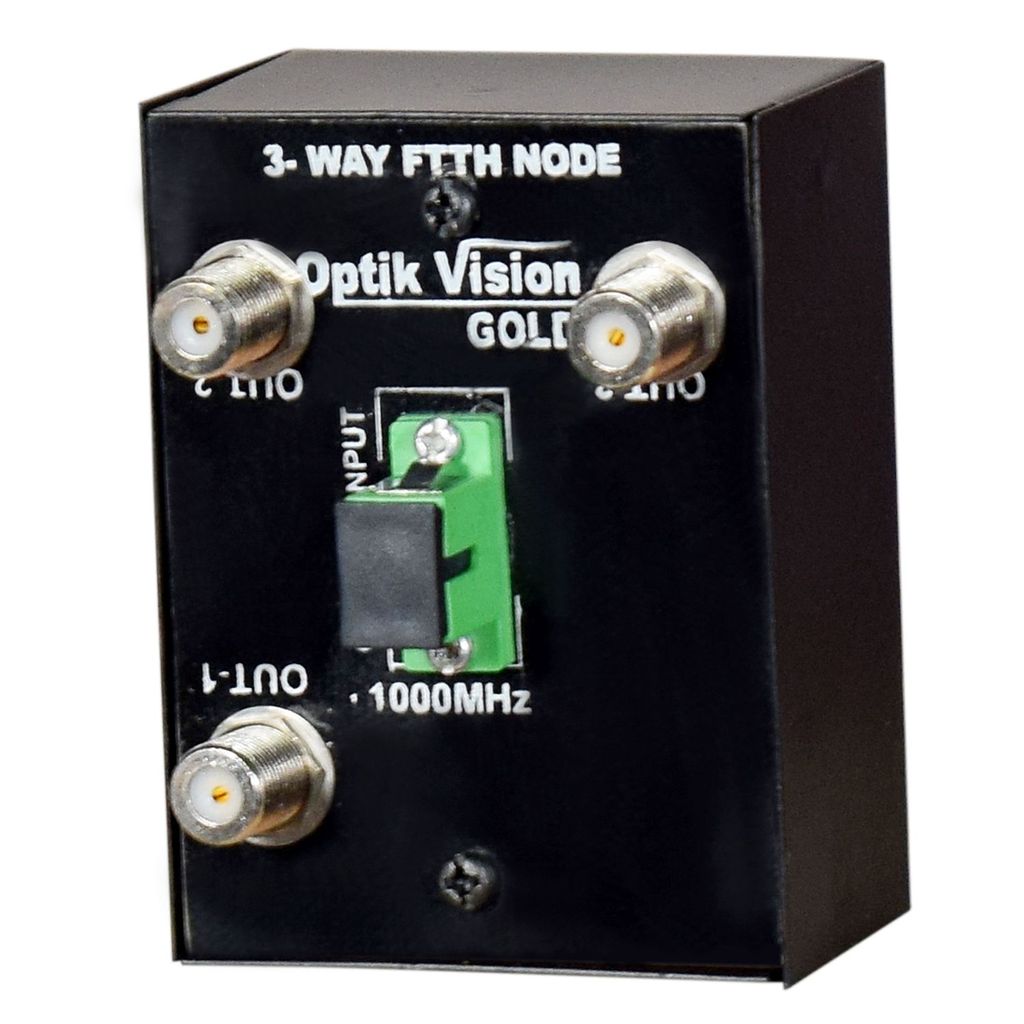 optik vision gold FTTH Powerless Node Optical Receiver Fiber RF -Converter 3 Out view 2
