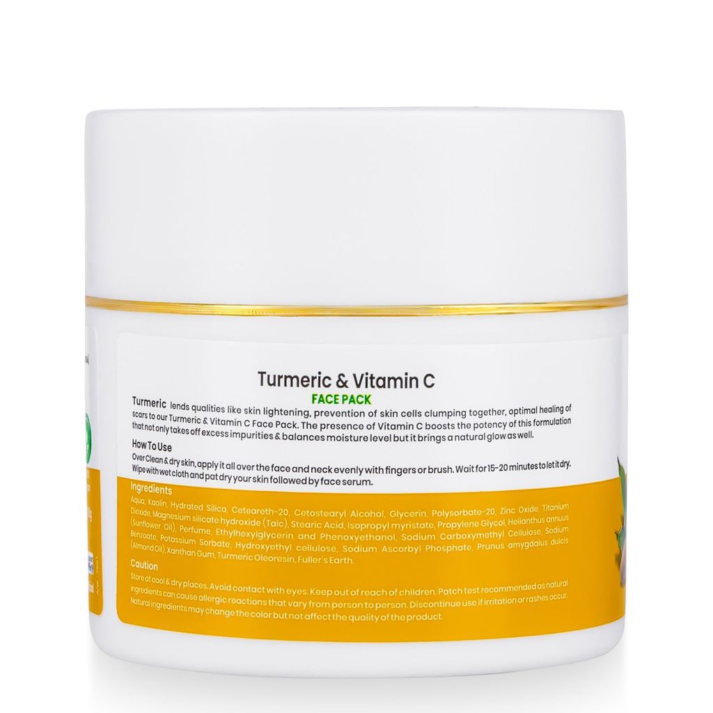 VI-JOHN Prakritik Turmeric & Vitamin C Facepack for Men & Women | 100gm | Even-tone | Younger Looking Skin | 100% Natural Bio Actives | Cruelty-free | Paraben Free | Vegan | Dermatologist Approved | All Skin Types view 2