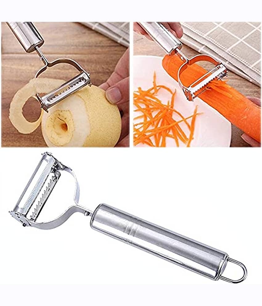 Bhavyta Stainless Steel Vegetable & Meat Cutter, Peeler,Julienne Peeler for Kitchen (Set of 3) view 2