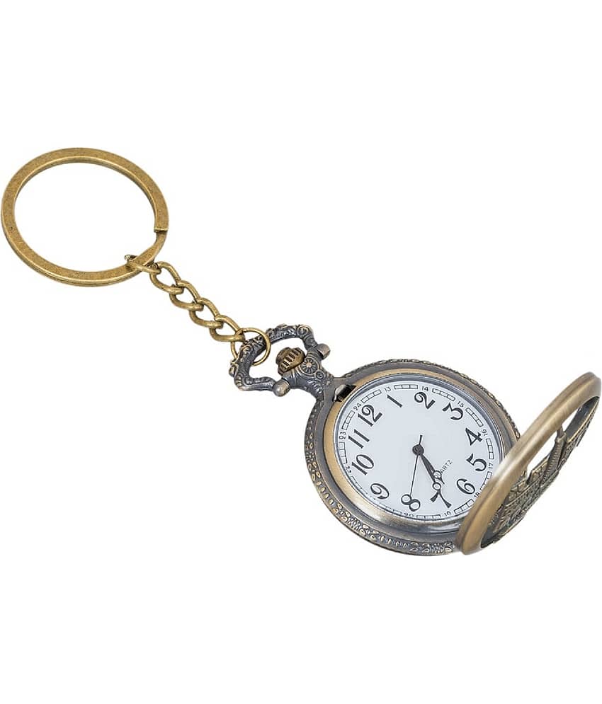 Gala Time Paris Eiffel Tower Theme Designer Pocket Watch Vintage Premium Analog Clock Antique Metallic Keyring Gift Key Chain view 2