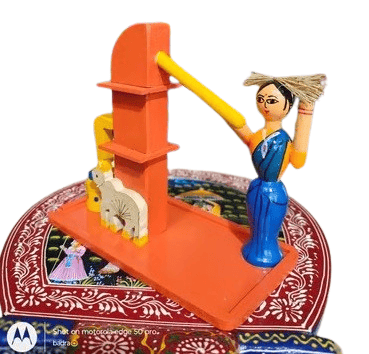 Handcrafted Wooden Water Pump & Well Toy view 2