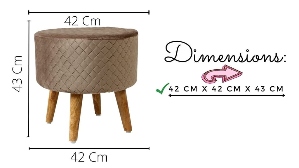 Shadowkart Ottoman Pouffes Sitting Mudda Puffy Stool for Living Room Dressing Table Pouf Round Footstool for Office Home Decor, Check Holland Velvet ,16x16x17 Inch view 2