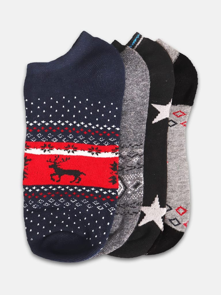 Kolor Fusion Men & Women Assorted Ankle Length Cotton Socks (Pack Of 4) view 2