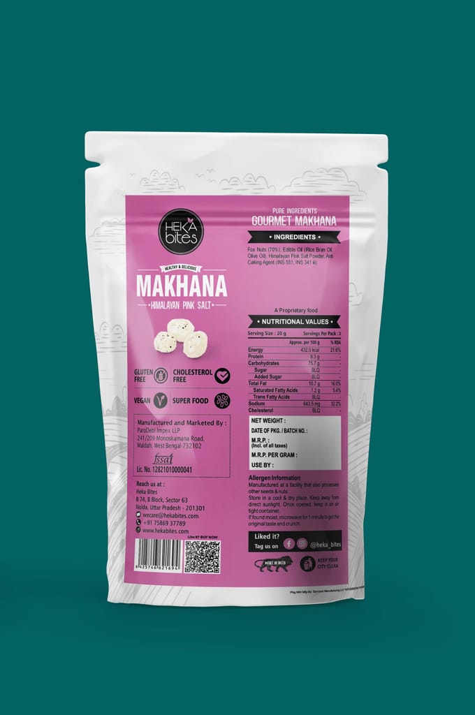 Heka Bites Roasted Fox Nuts Himalayan Salt 80g (Pack of 3) view 2