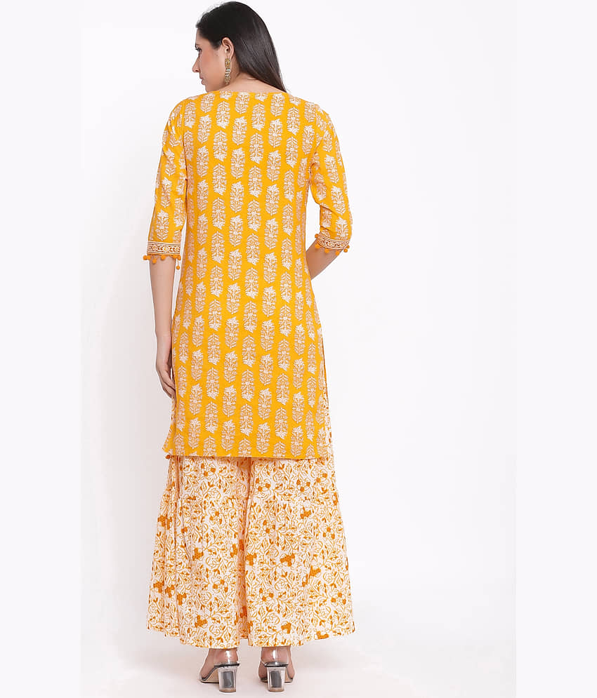 SAART BUNAAI Cotton Kurti With Sharara And Gharara - Stitched Suit view 2