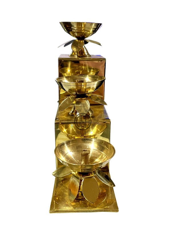 Brass Diya Oil Lamp for Puja Home Office Mandir Akhand Jyot Diya Deepak for Diwali Festival Gift Item view 2