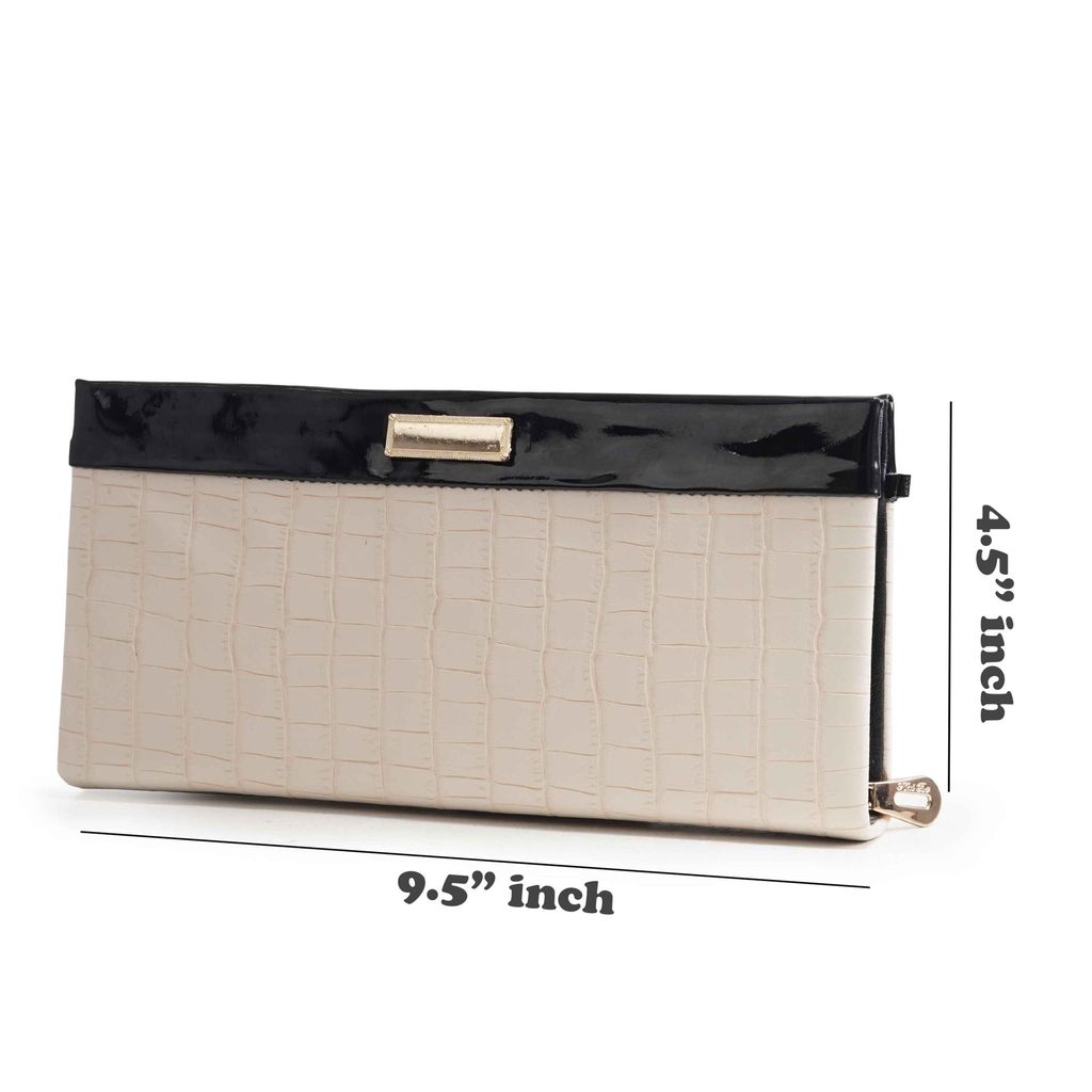 Women's Framed Foldover Clutch | Detachable Chain Sling Strap | Ladies Purse Wallet view 2