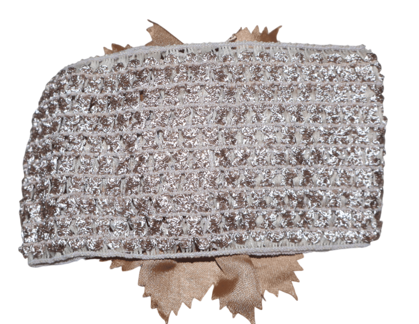 Baby Girl Headband with Rose & Leaf Embellishments view 2