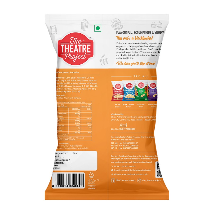 TTP Gourmet Cheddar Cheese Popcorn - 30 gms view 2
